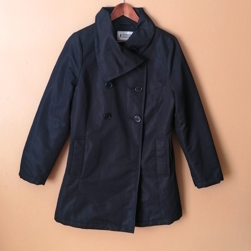 London Fog Black Double-Breasted Coat
